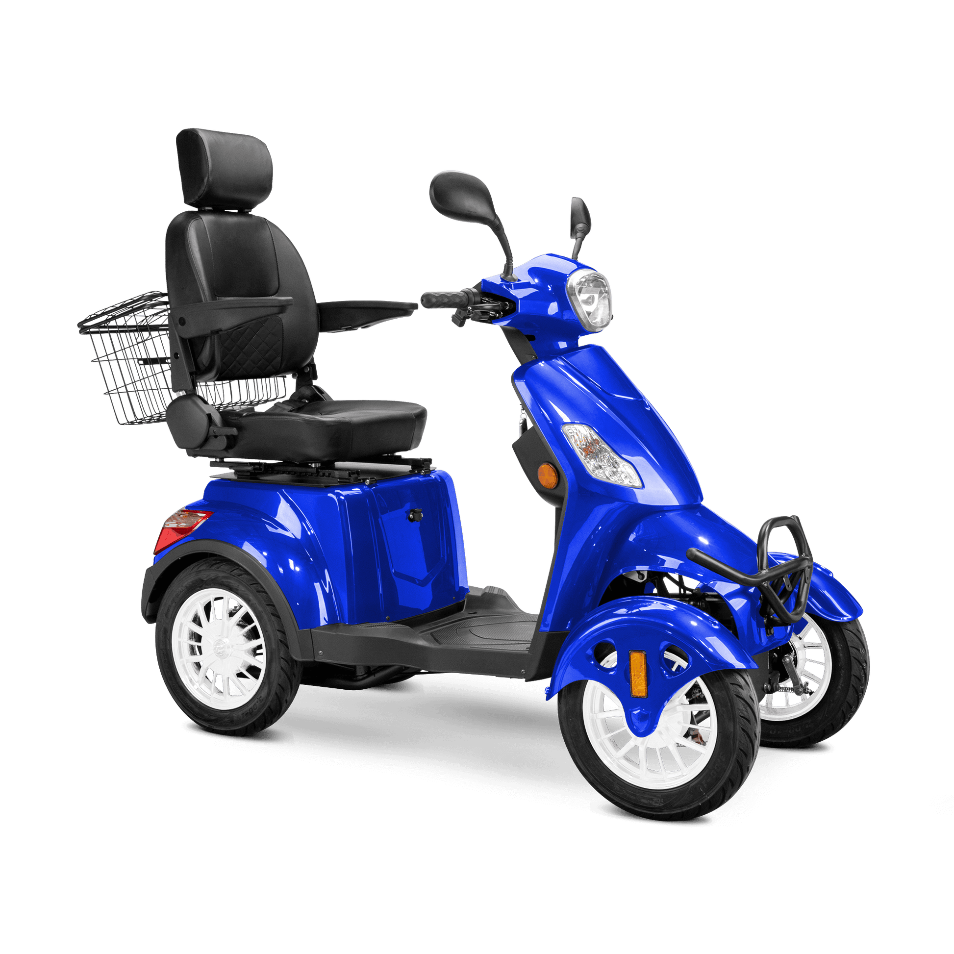 Prestige Mobility Scooter - blue with black seat and white wheels
