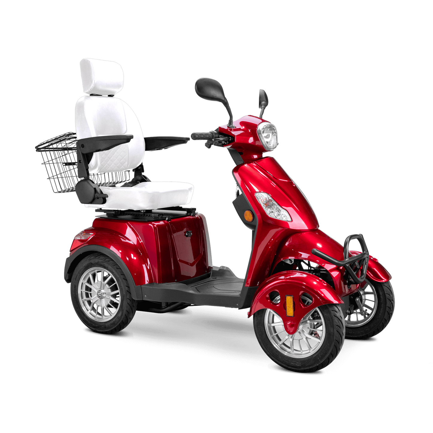 Prestige Mobility Scooter - red with white seat and silver wheels