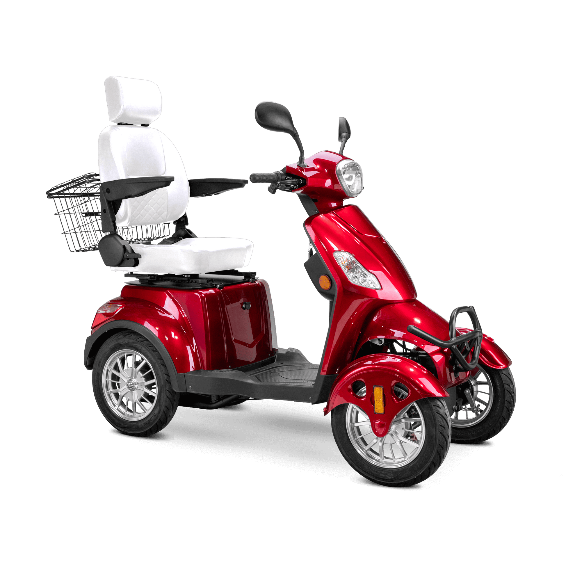 Prestige Mobility Scooter - red with white seat and silver wheels