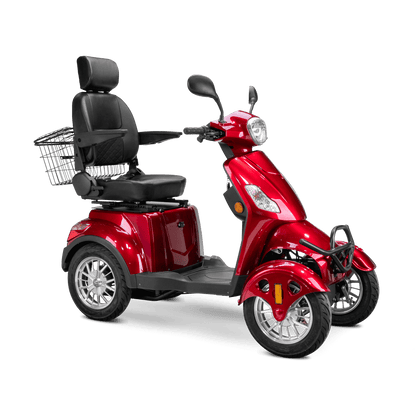 Prestige Mobility Scooter - red with black seat and silver wheels