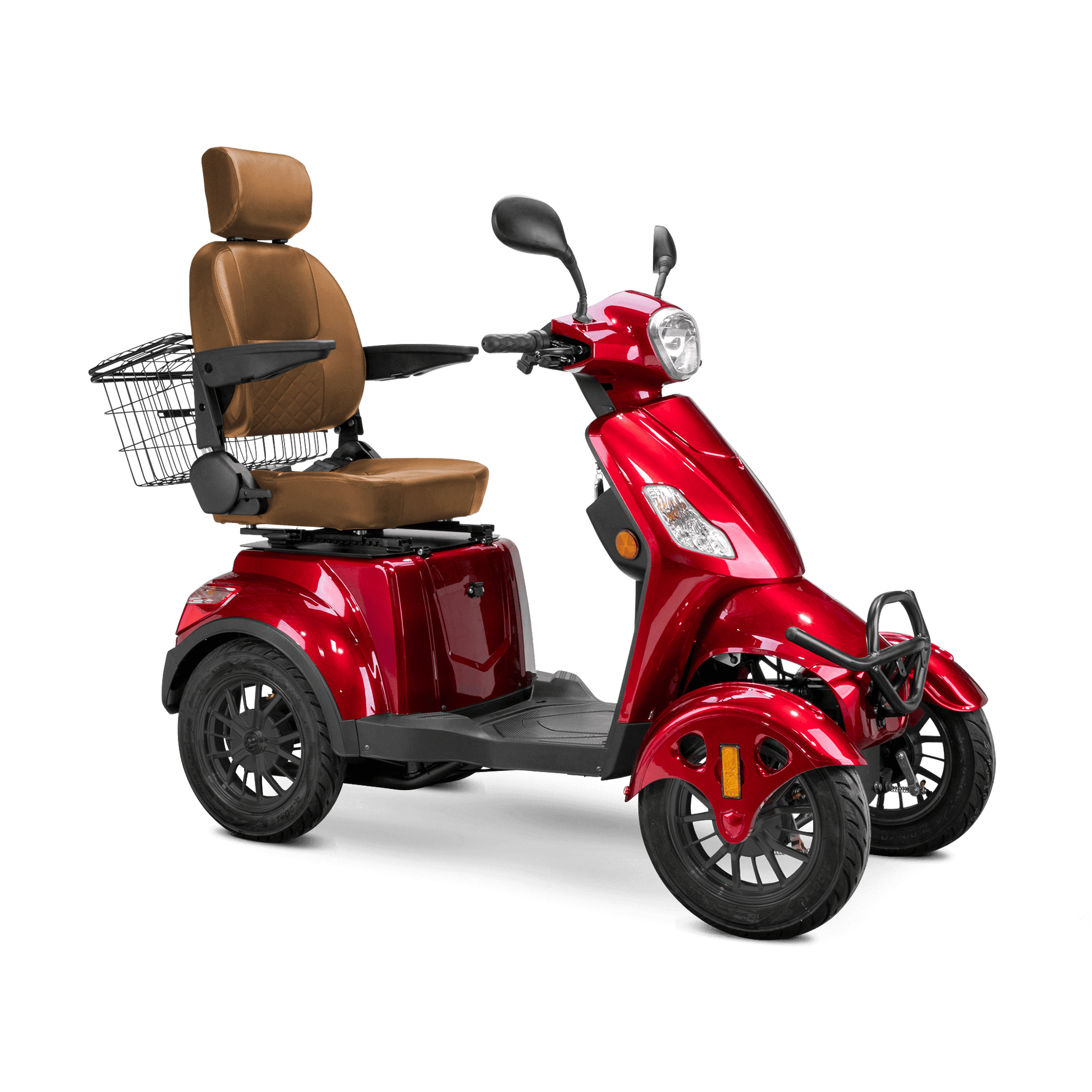 Prestige Mobility Scooter - red with brown seat and black wheels