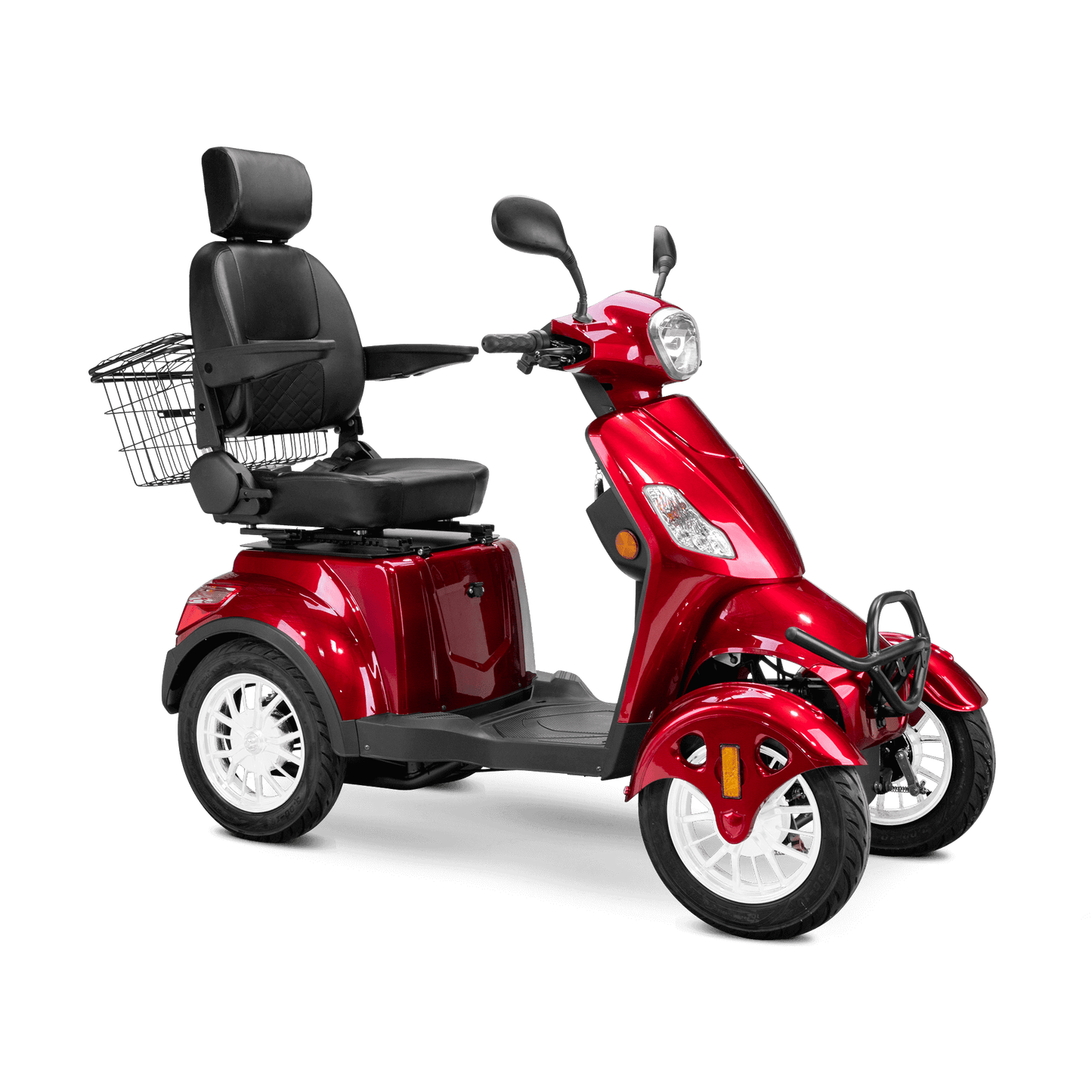 Prestige Mobility Scooter - red with black seat and white wheels