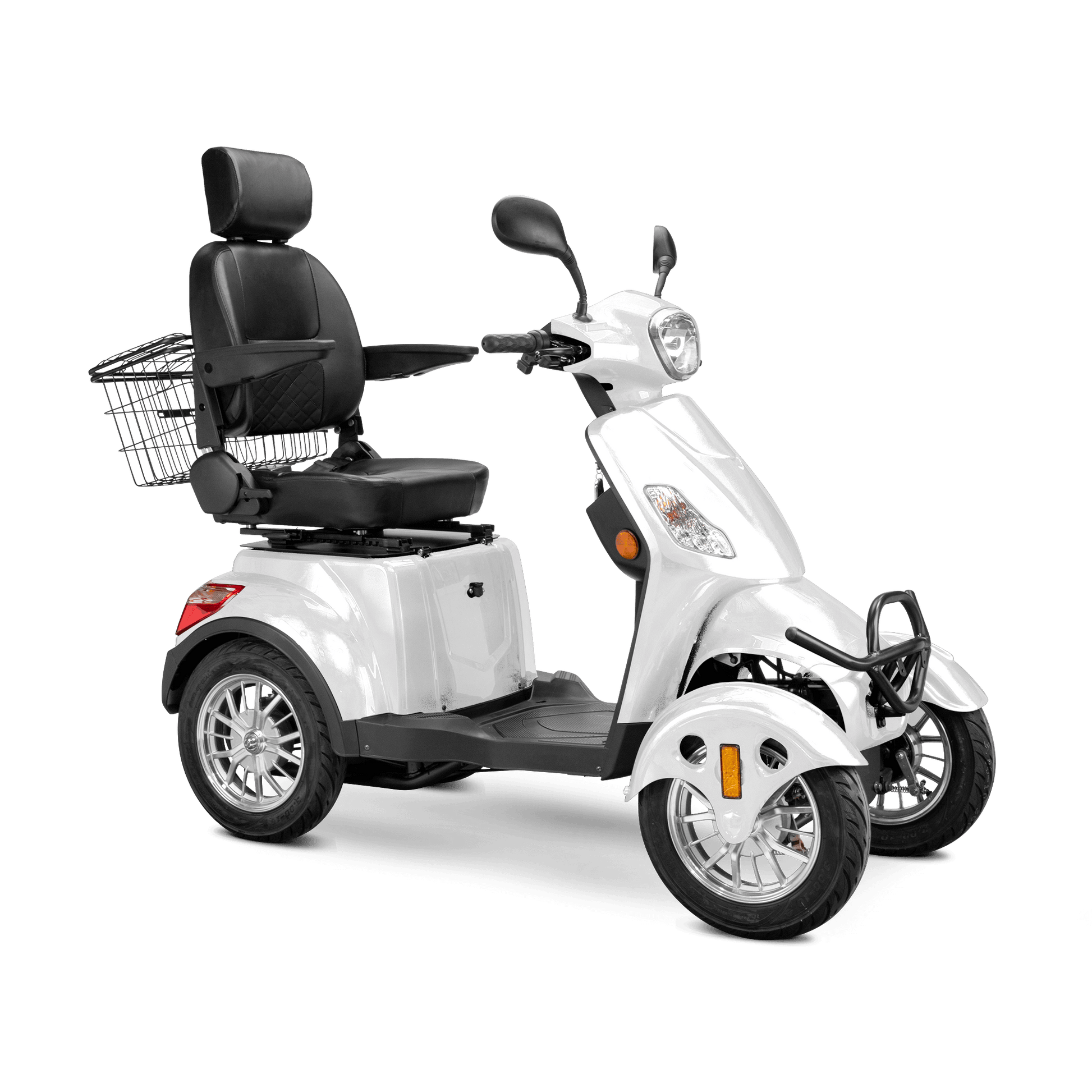 Prestige Mobility Scooter - white with black seat and silver wheels