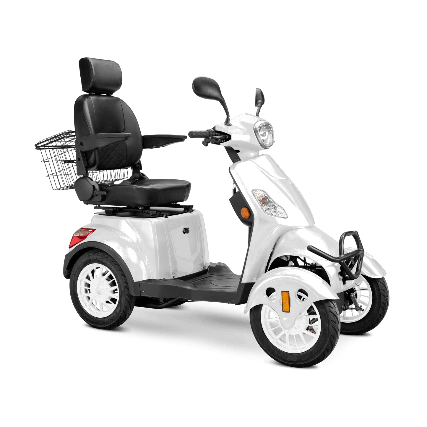 Prestige Mobility Scooter - white with black seat and white wheels