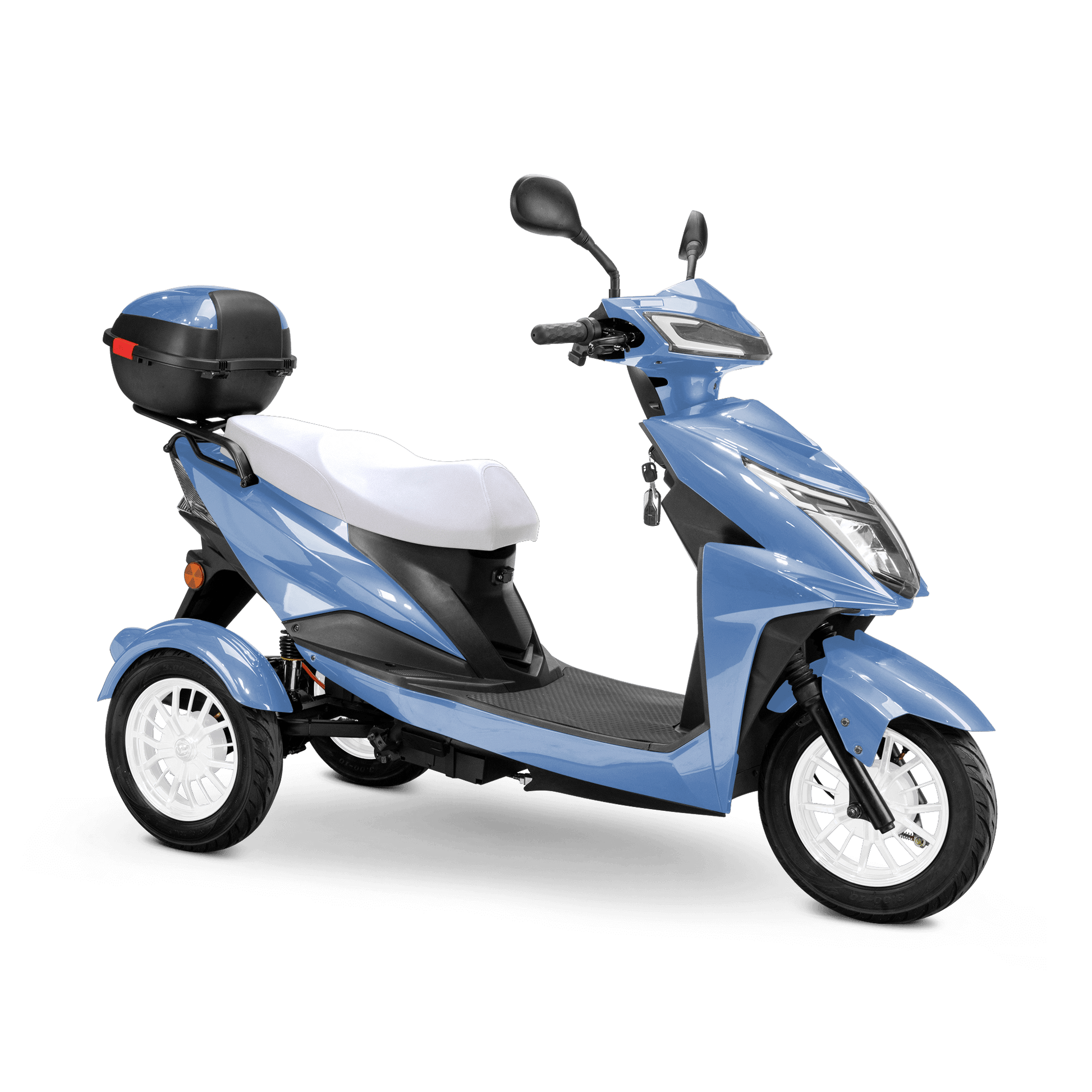 Regal Mobility Scooter - blue with white seat and white wheels