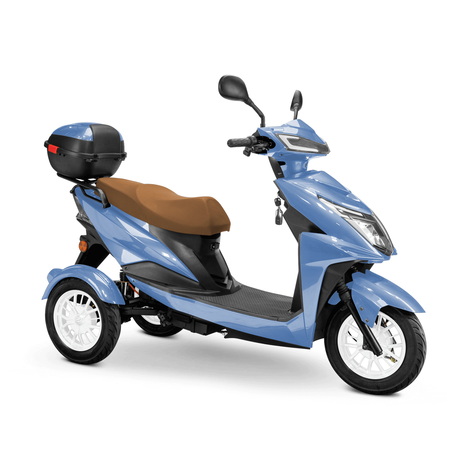 Regal Mobility Scooter - blue with brown seat and white wheels