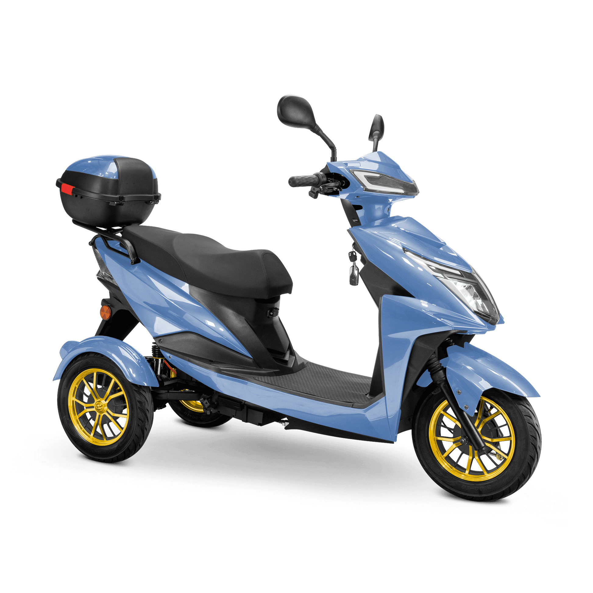 Regal Mobility Scooter - blue with black seat and gold wheels