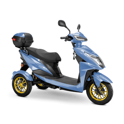 Regal Mobility Scooter - blue with black seat and gold wheels