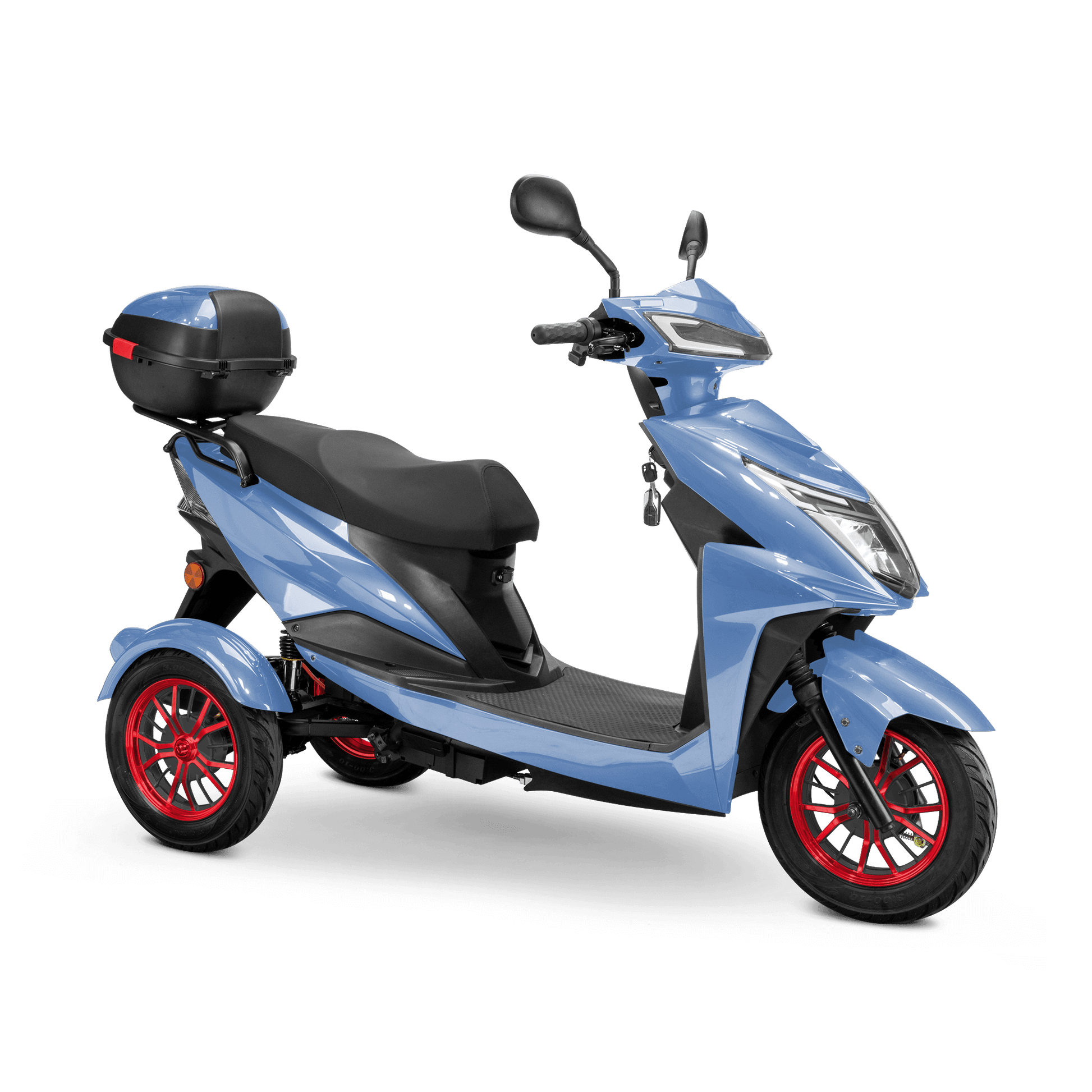 Regal Mobility Scooter - blue with black seat and red wheels