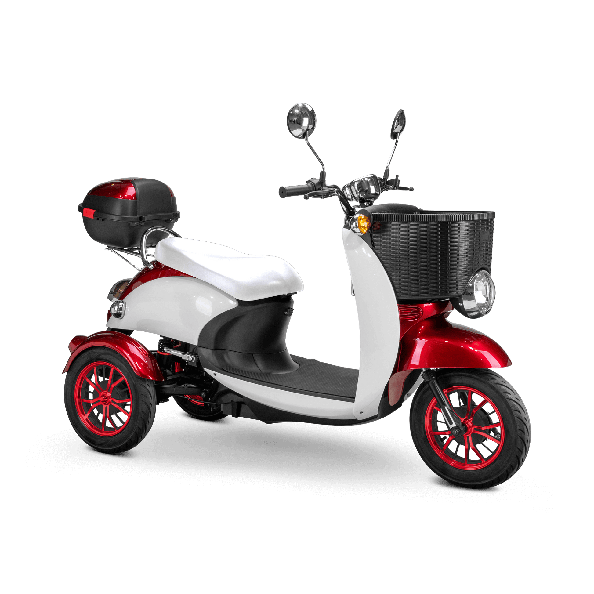 Supreme Mobility Scooter - white and red with white seat and red wheels