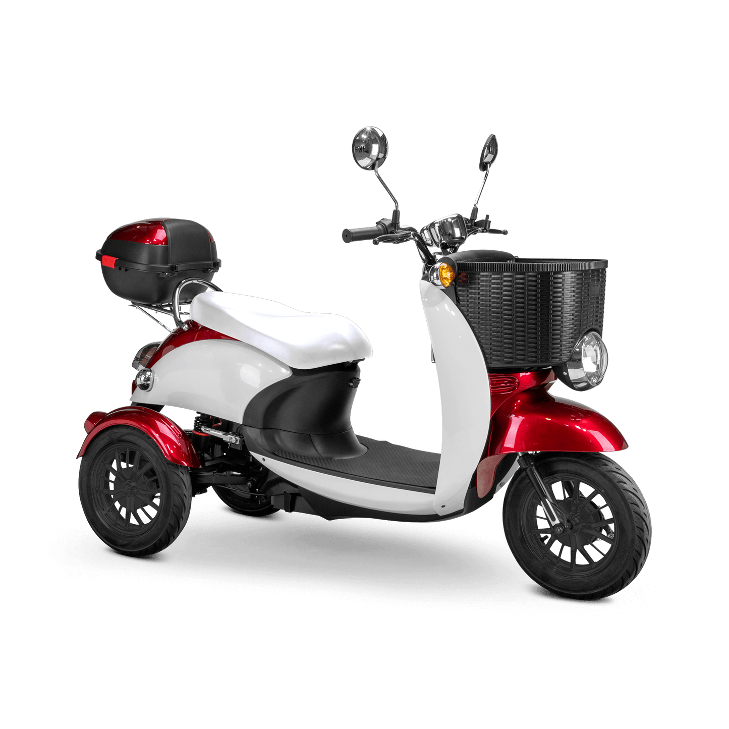 Supreme Mobility Scooter - white and red with white seat and black wheels