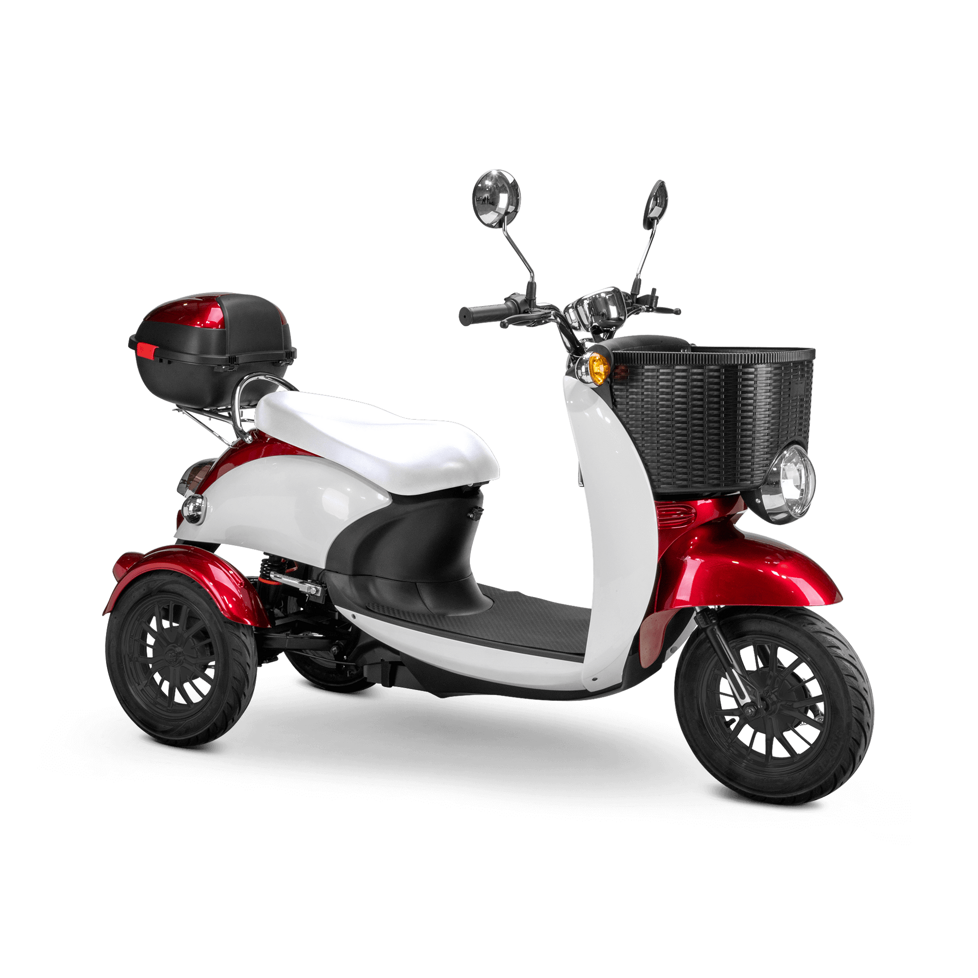 Supreme Mobility Scooter - white and red with white seat and black wheels