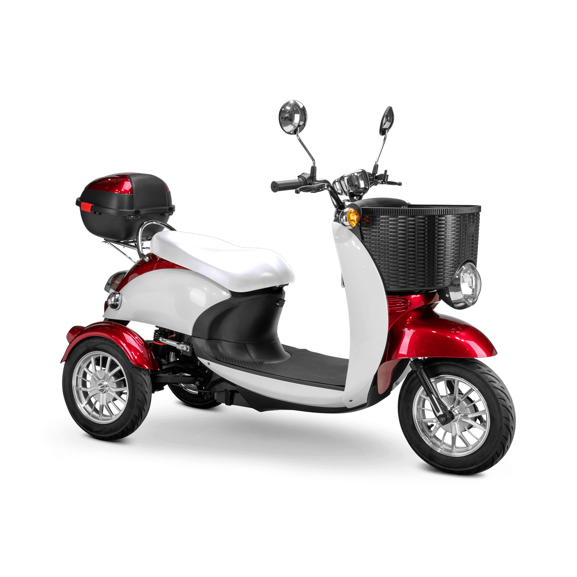 Supreme Mobility Scooter - white and red with white seat and silver wheels