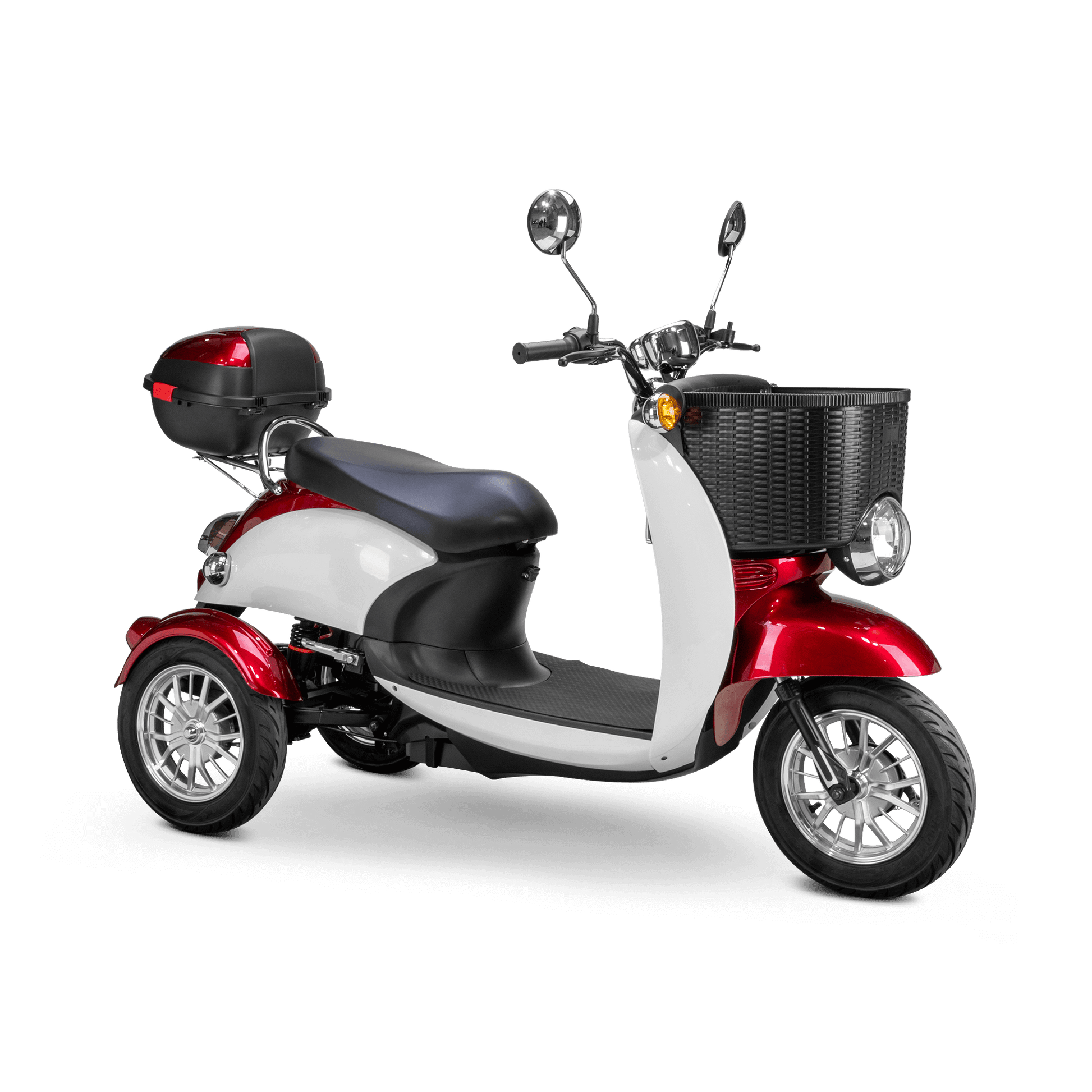 Supreme Mobility Scooter - white and red with black seat and silver wheels
