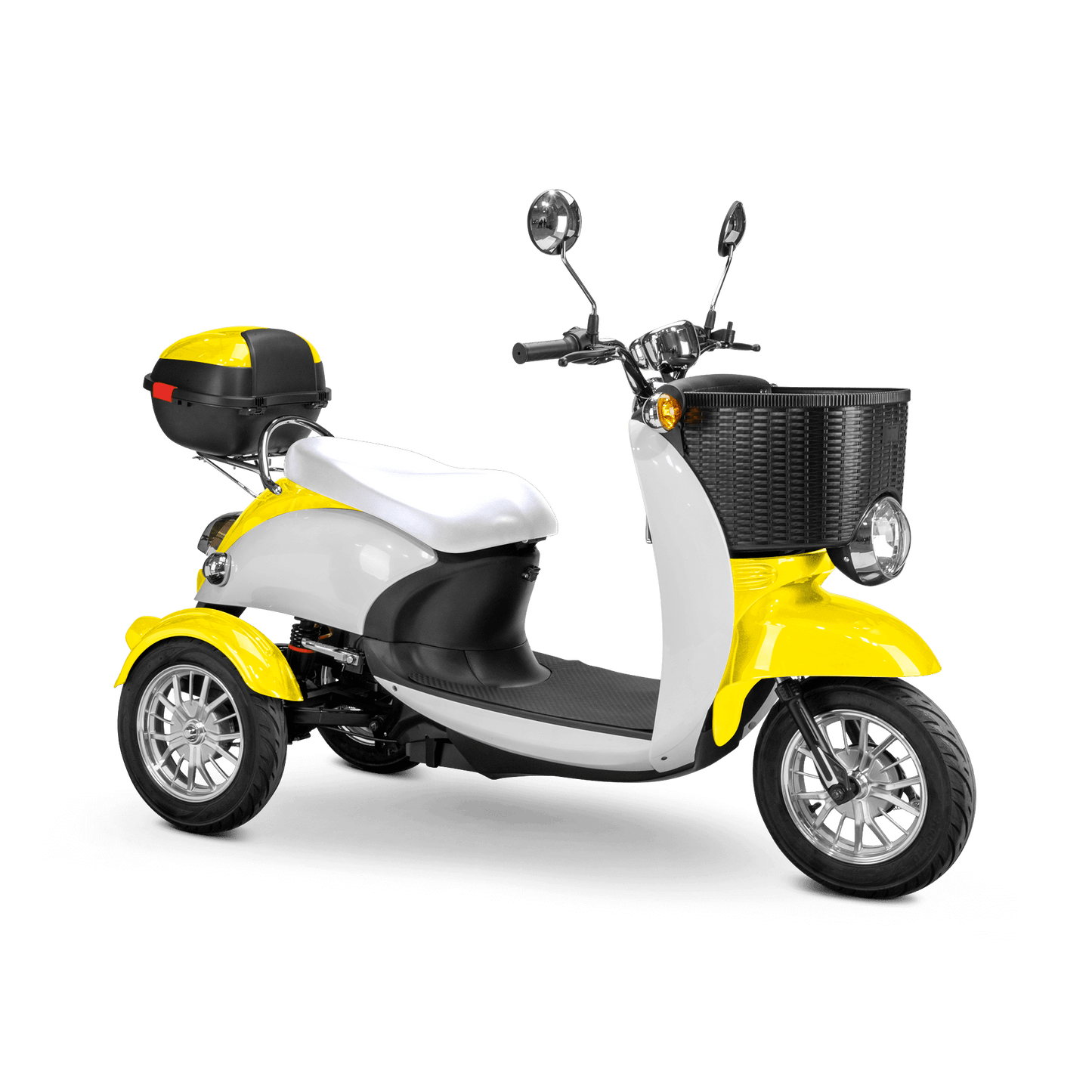 Supreme Mobility Scooter - white and yellow with white seat and silver wheels