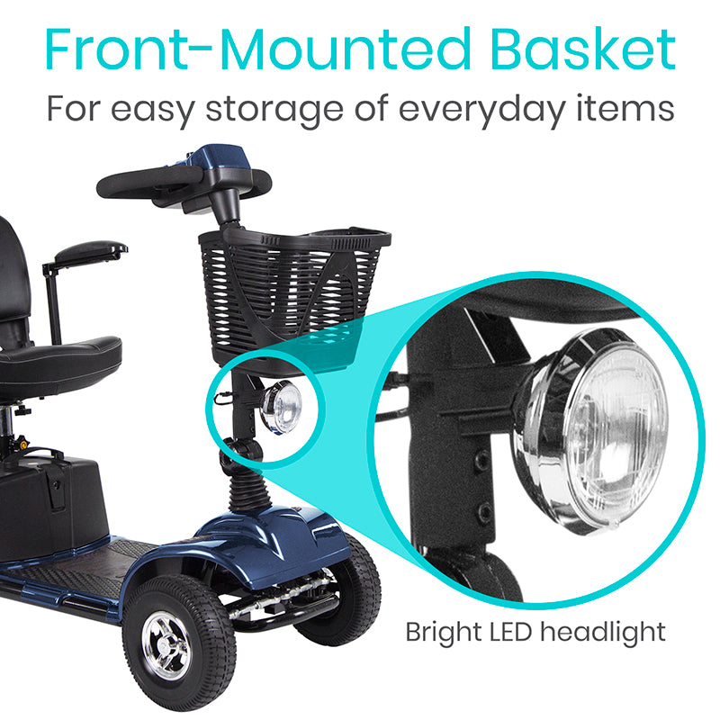 Mobility Scooter - Series A - front basket with headlight