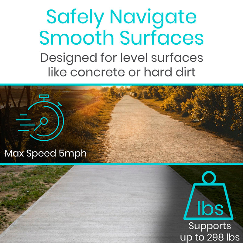 Mobility Scooter - Series A - designed for operation on smooth surfaces, up to 298 pound capacity