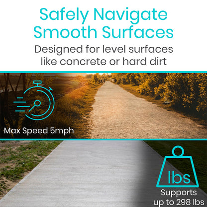 Mobility Scooter - Series A - designed for operation on smooth surfaces, up to 298 pound capacity