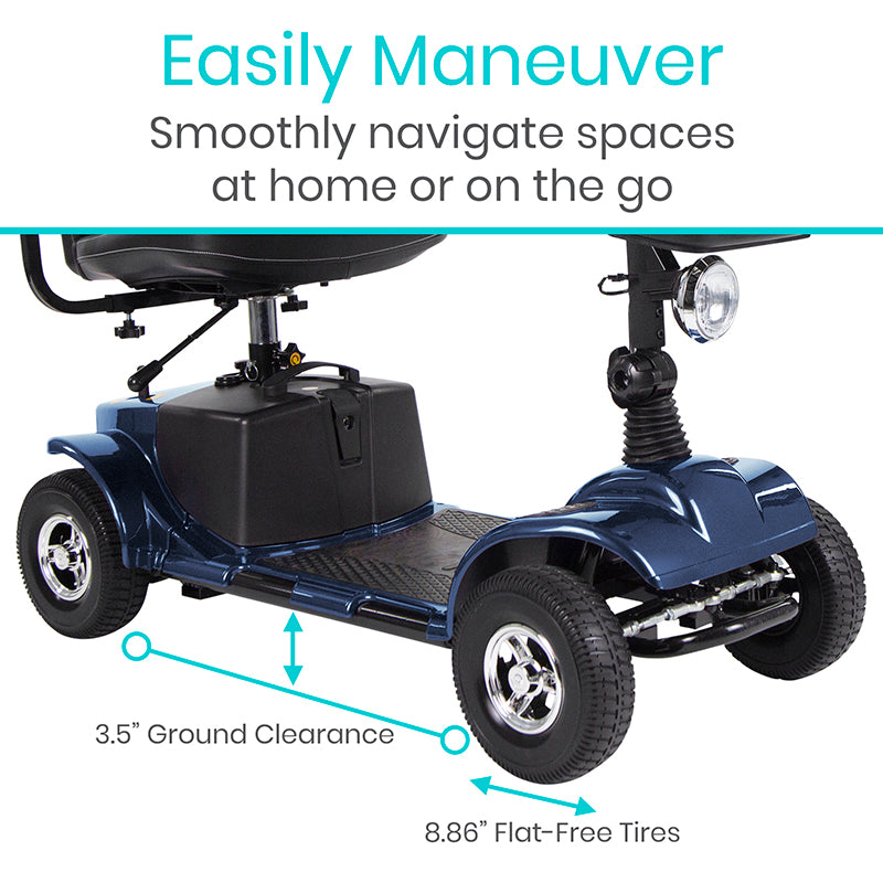 Mobility Scooter - Series A - easy to maneuver with 3.5 inches ground clearance and flat free tires