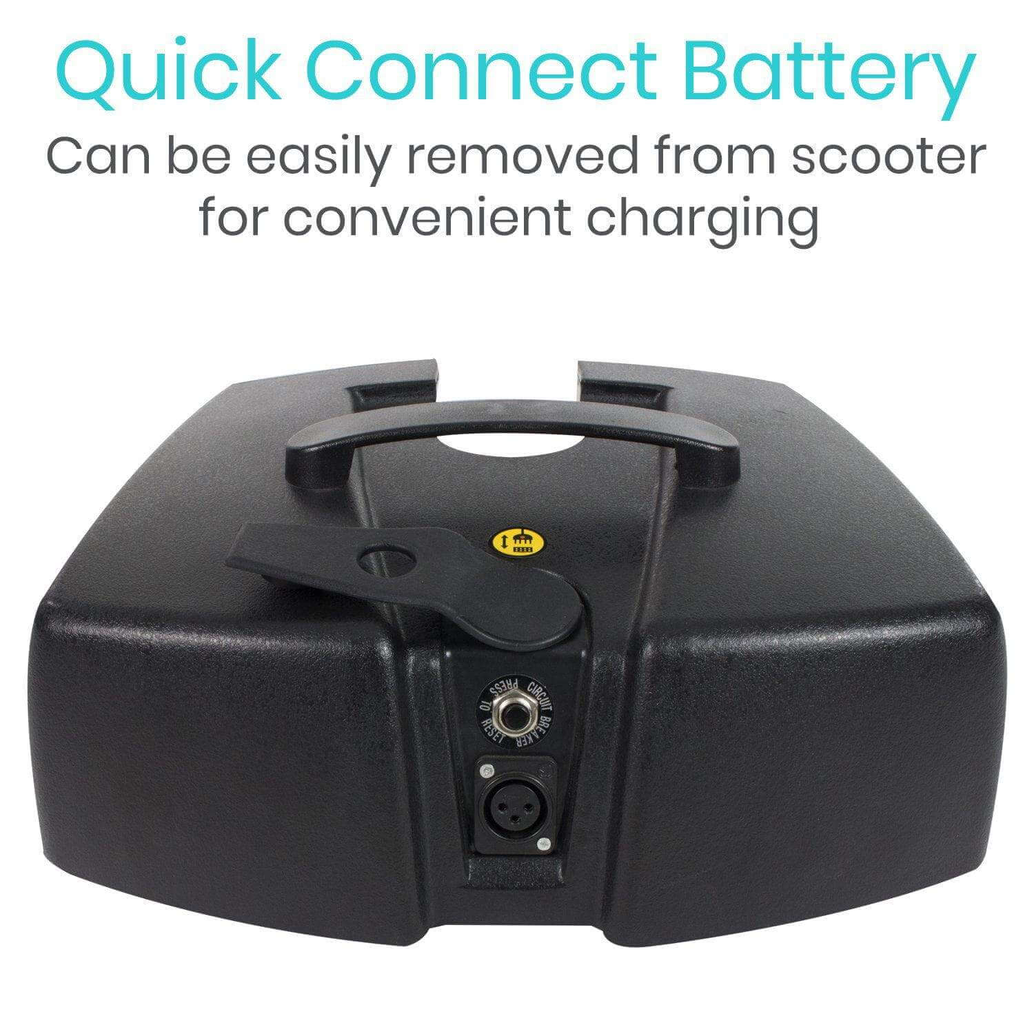 4 Wheel Mobility Scooter - removeable battery close up