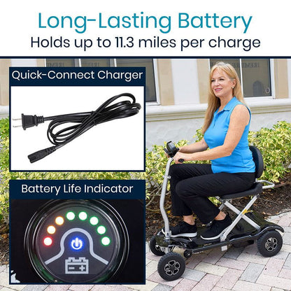 Folding Mobility Scooter - battery range up to 11.3 miles per charge