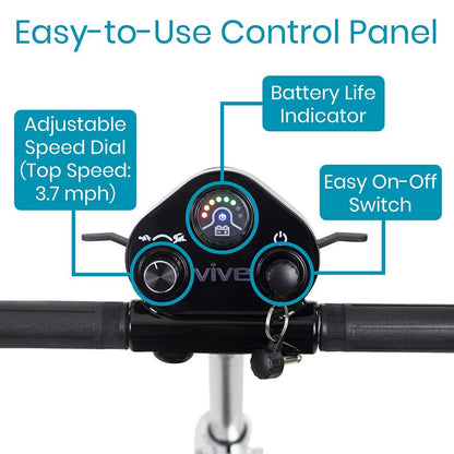 Folding Mobility Scooter - control panel close up