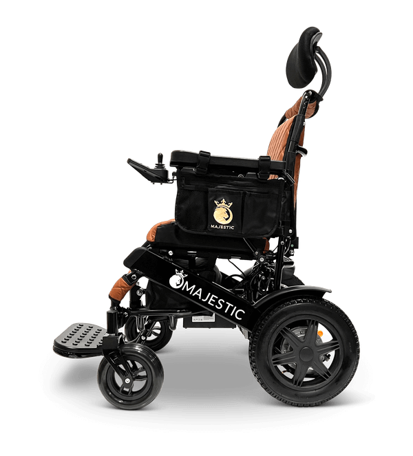 Majestic IQ-9000 Long Range Electric Wheelchair With Recline (17.5” Or 20” Wide Seat) - black frame with taba fabric