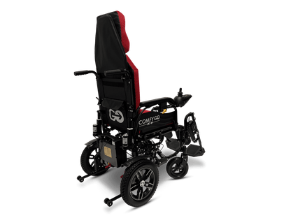 X-9 Remote Controlled Electric Wheelchair with Automatic Recline - red left rear
