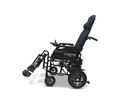 X-9 Remote Controlled Electric Wheelchair with Automatic Recline - blue left side
