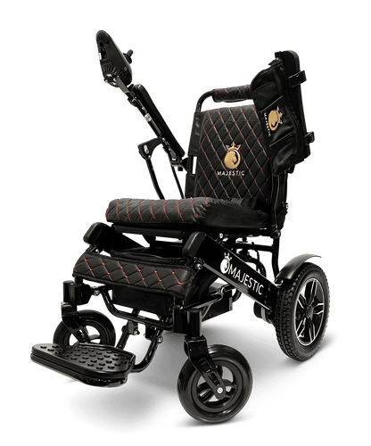 Majestic IQ-8000 Remote Controlled Electric Wheelchair (17.5” Wide Seat) - black color armrests raised