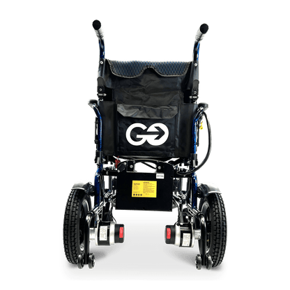 X-6 Lightweight Electric Wheelchair (17.5″ Wide Seat) - blue rear