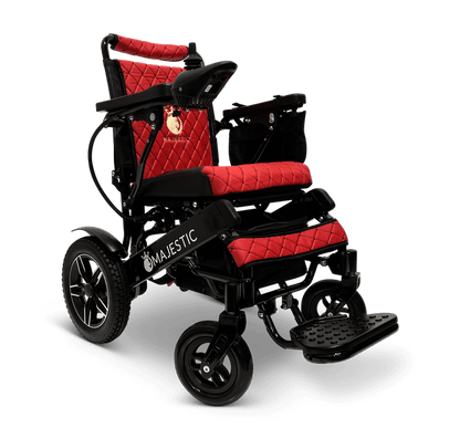 Majestic IQ-8000 Remote Controlled Electric Wheelchair (17.5” Wide Seat) - black and red color right front