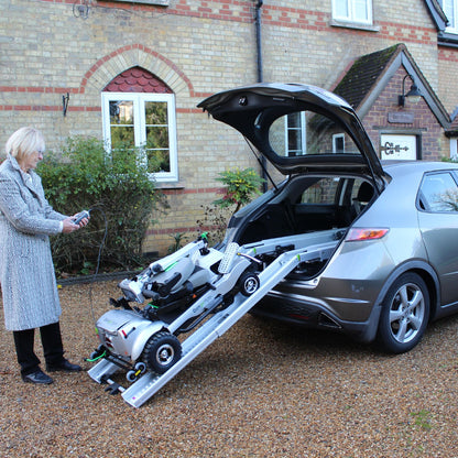 Quingo Flyte Mobility Scooter with MK2 Docking Station - loading into car