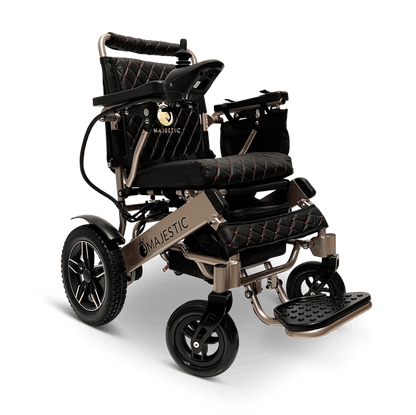 Majestic IQ-8000 Remote Controlled Electric Wheelchair (17.5” Wide Seat) - bronze and black color right front