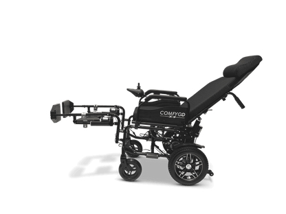 X-9 Remote Controlled Electric Wheelchair with Automatic Recline - black reclined